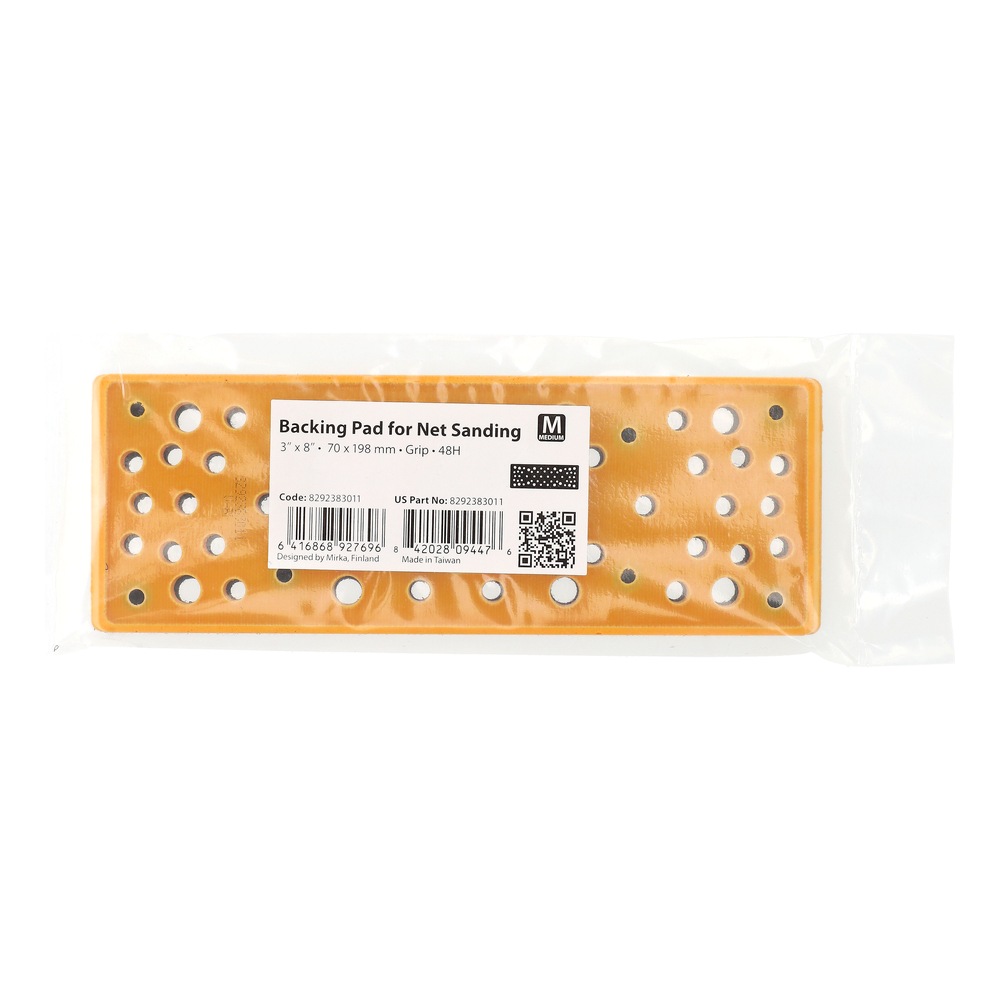 The same rectangular yellow pad inside a clear plastic package