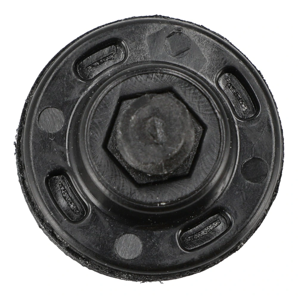 Round black backing pad shown from below, with a central hole and several