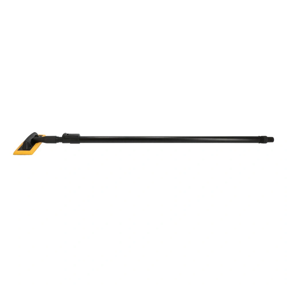 A long sanding tool with a straight black pole and a yellow sanding head