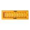A rectangular yellow sanding pad with rows of holes and MIRKA text