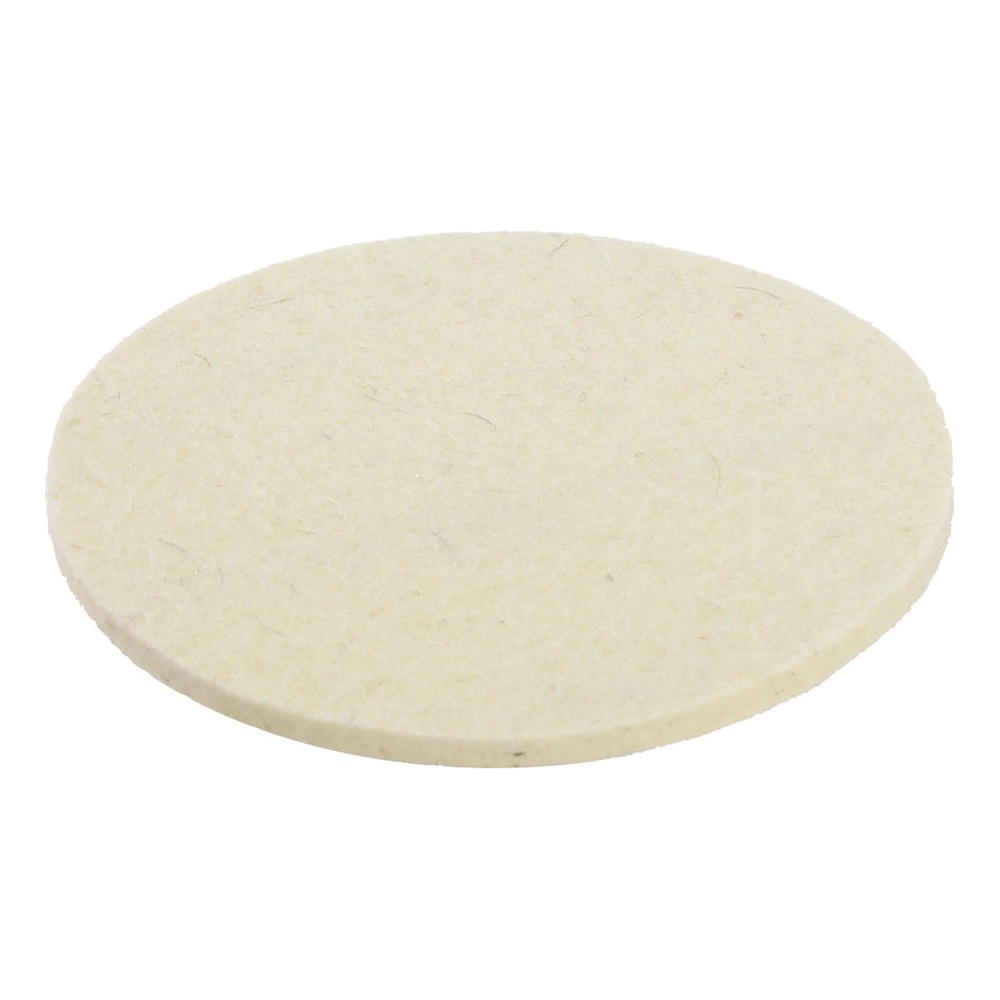 An oval cream-colored felt pad, shown on a white background