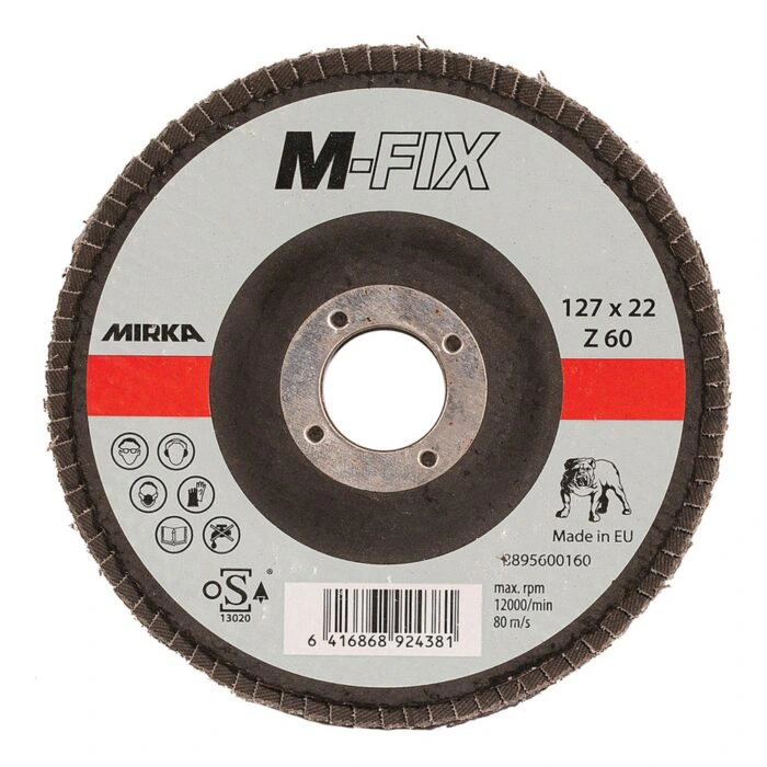 דיסק פלאפ עגול מצולם מלפנים, עם לוגו M-FIX, טבעת חיבור מרכזית ותווית מודפסת