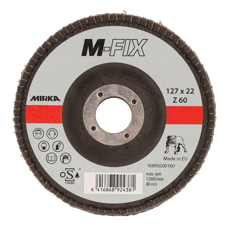 דיסק פלאפ עגול מצולם מלפנים, עם לוגו M-FIX, טבעת חיבור מרכזית ותווית מודפסת