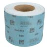 A rolled blue sanding sheet or abrasive strip, shown from a front-top view