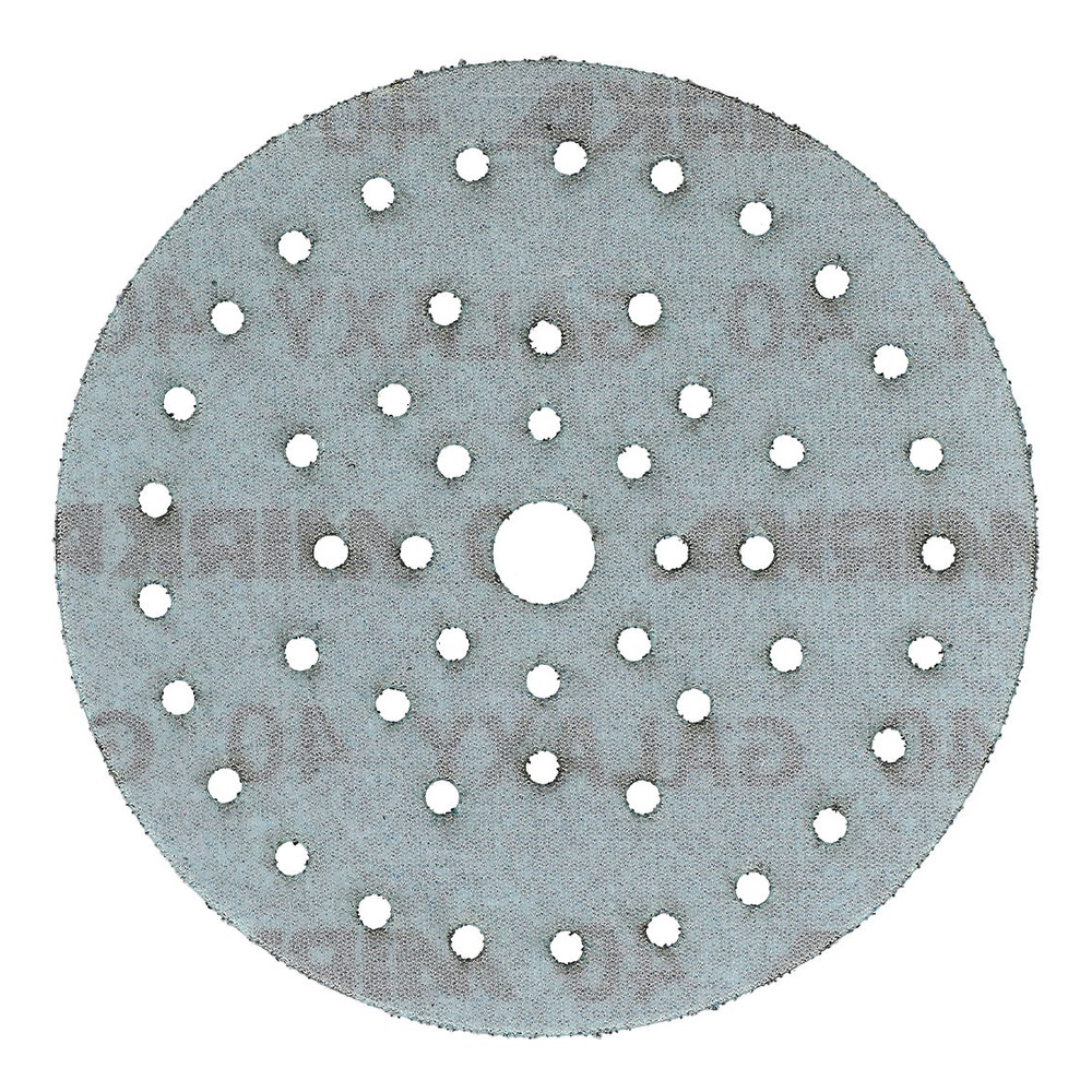 דיסק ליטוש עגול מחורר, מבט חזיתי - Perforated circular sanding disc, front view