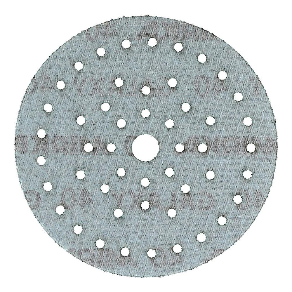 דיסק ליטוש עגול מחורר, מבט חזיתי - Perforated circular sanding disc, front view