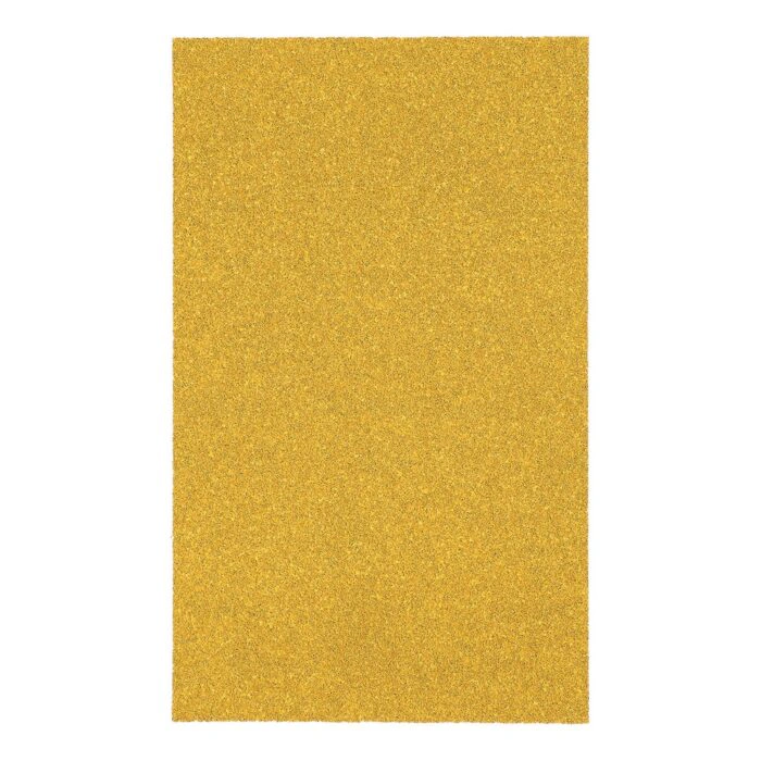 A rectangular yellow-gold sanding sheet shown alone on a white background
