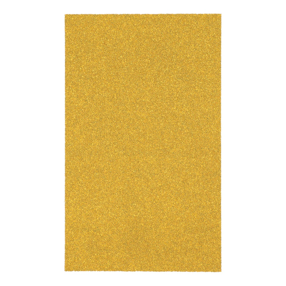 A rectangular yellow-gold sanding sheet shown alone on a white background