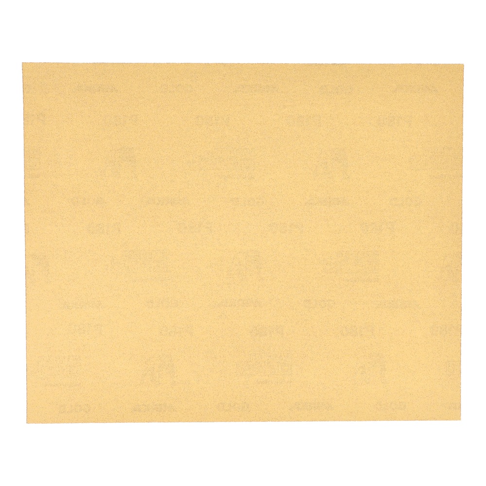 יריעת נייר ליטוש צהובה מרובעת על רקע לבן - Rectangular yellow sanding sheet on white background