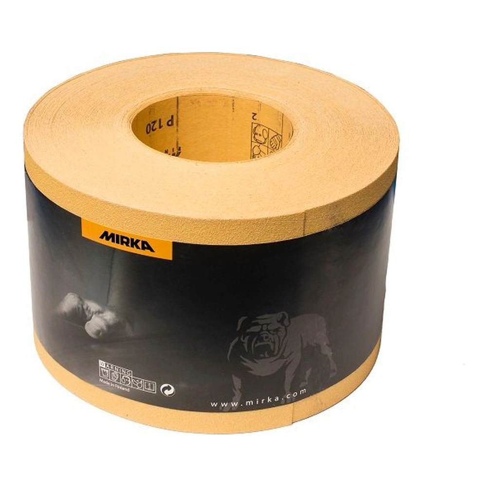 Golden sanding roll with Mirka branding