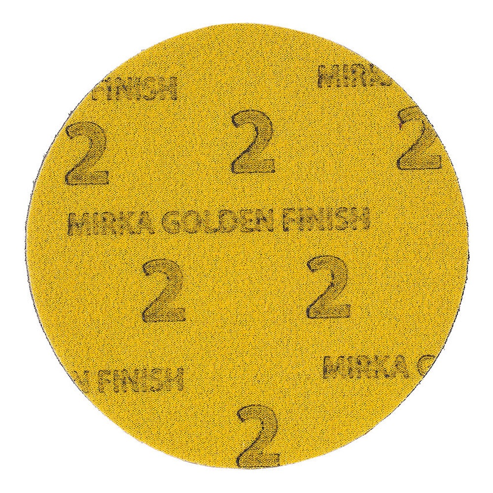 Round yellow sanding disc with printed markings