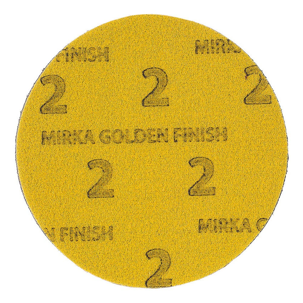 Round yellow sanding disc with printed markings