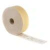 A rolled yellowish-white abrasive strip wound on a core, with a strip