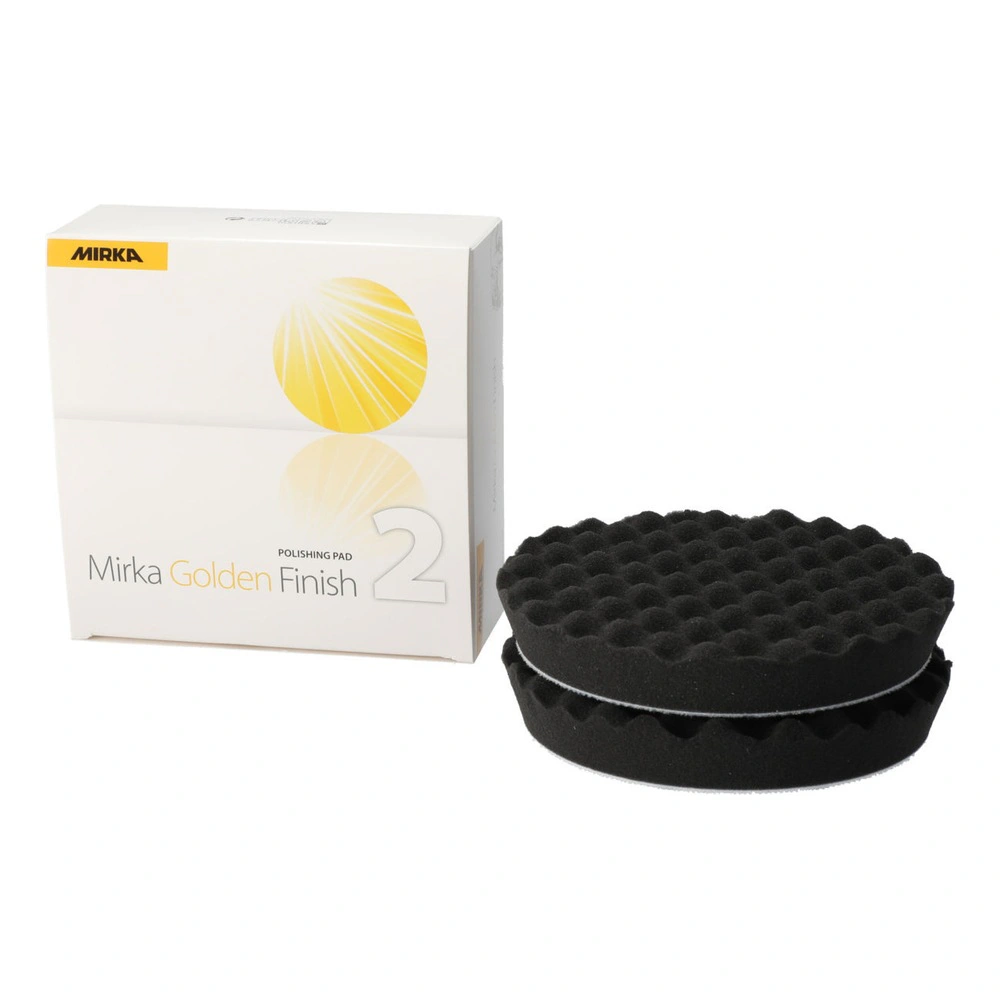 White box and two black finishing pads