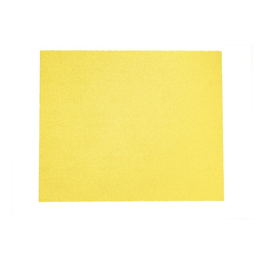 Rectangular yellow sanding sheet, shown front-on on a white background