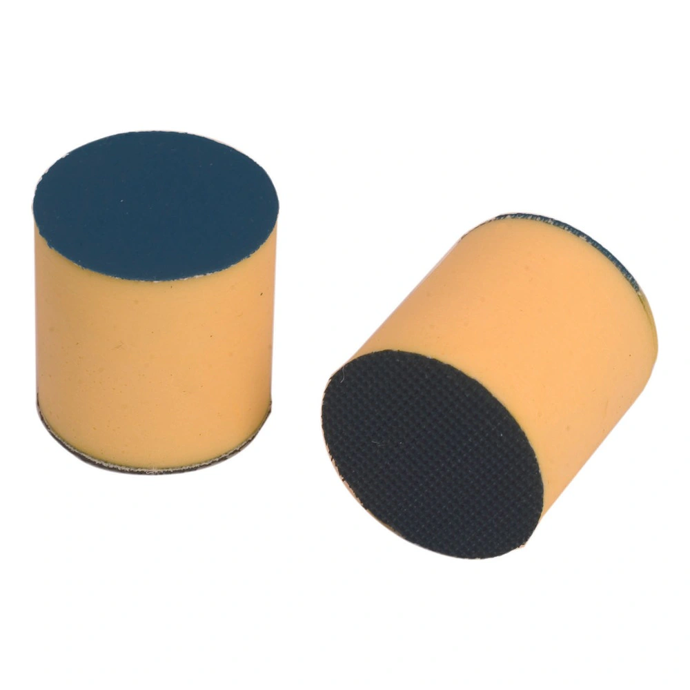 Two cylindrical sanding pads with hook backing