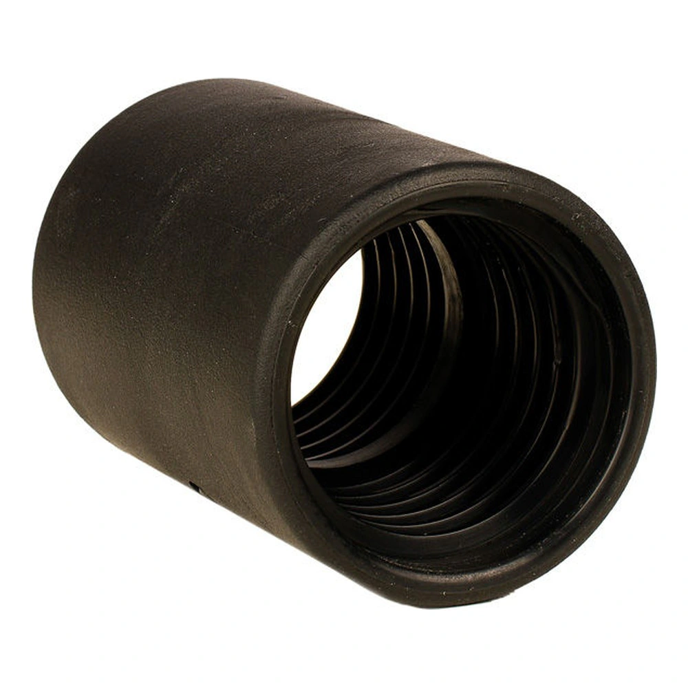 Black cylindrical hose connector, shown with the threaded inner opening