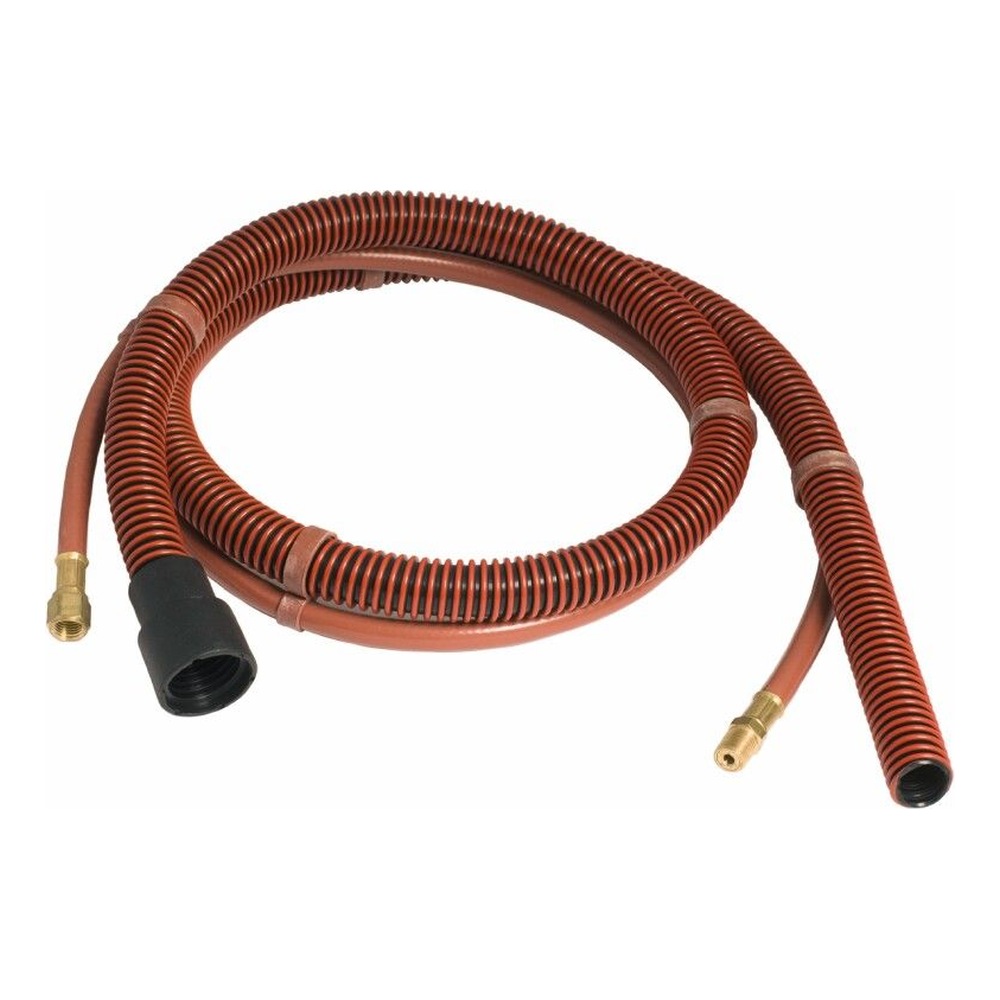 Brown corrugated hose with brass fittings
