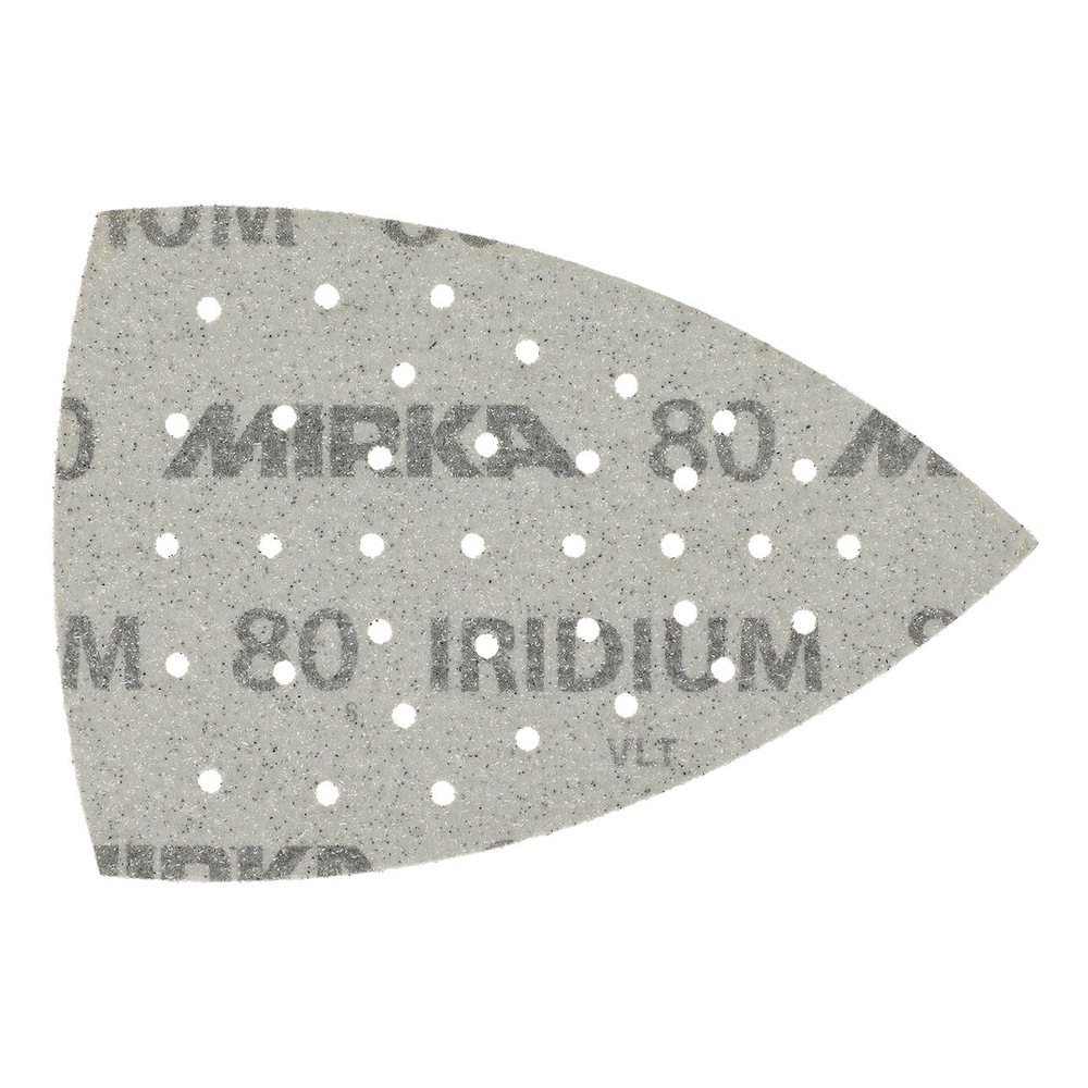 Perforated triangular sanding sheet with Mirka print