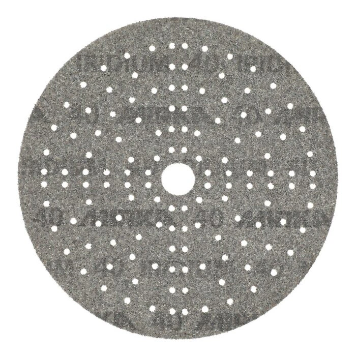 Round perforated sanding disc in front view