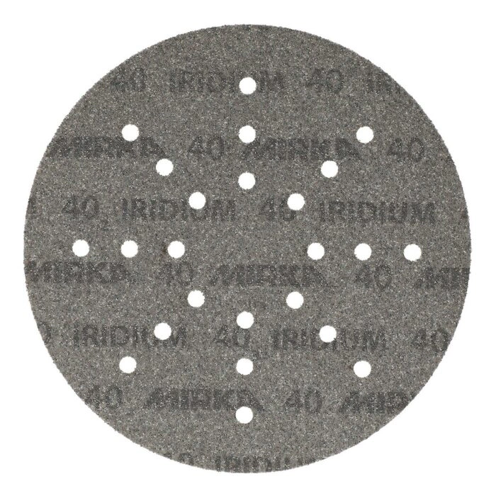 Round gray sanding disc with suction holes