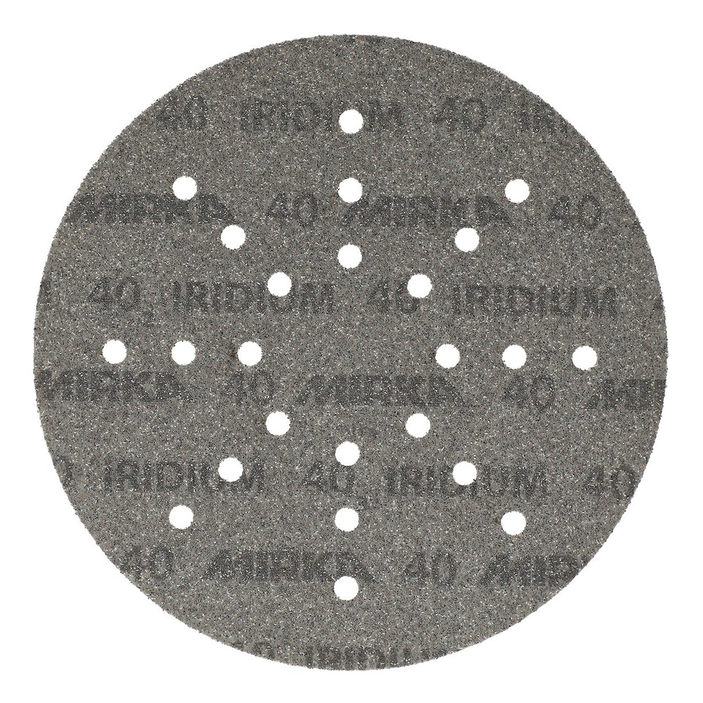 Round gray sanding disc with suction holes