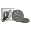 Box, disc, and stack of perforated sanding discs