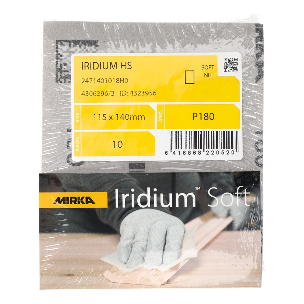 Wrapped sanding sheets with yellow label