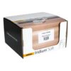 An angled cardboard box for Mirka Iridium Soft, slightly open at the front