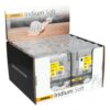 Open display box of folded sanding sheets