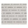 Gray sanding sheet with repeated printed text