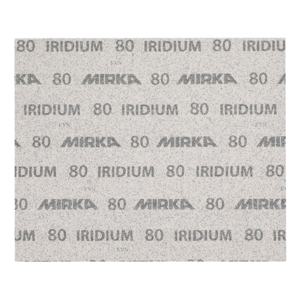 Gray sanding sheet with repeated printed text