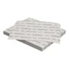 Stack of rectangular sanding sheets on white