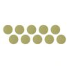 Eight yellowish sanding circles arranged in two rows