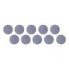 Nine gray circular discs on white background