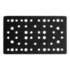 Black rectangular perforated pad with a dense hole pattern, shown