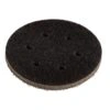 Round black interface pad with a fibrous surface and several small holes