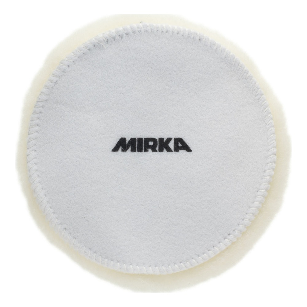 פד צמר עגול לבן עם לוגו - White round wool pad with logo