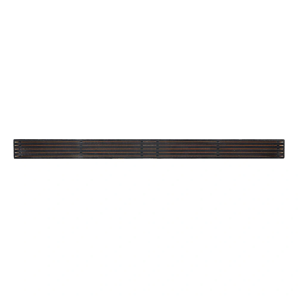 Long black board with slotted grooves
