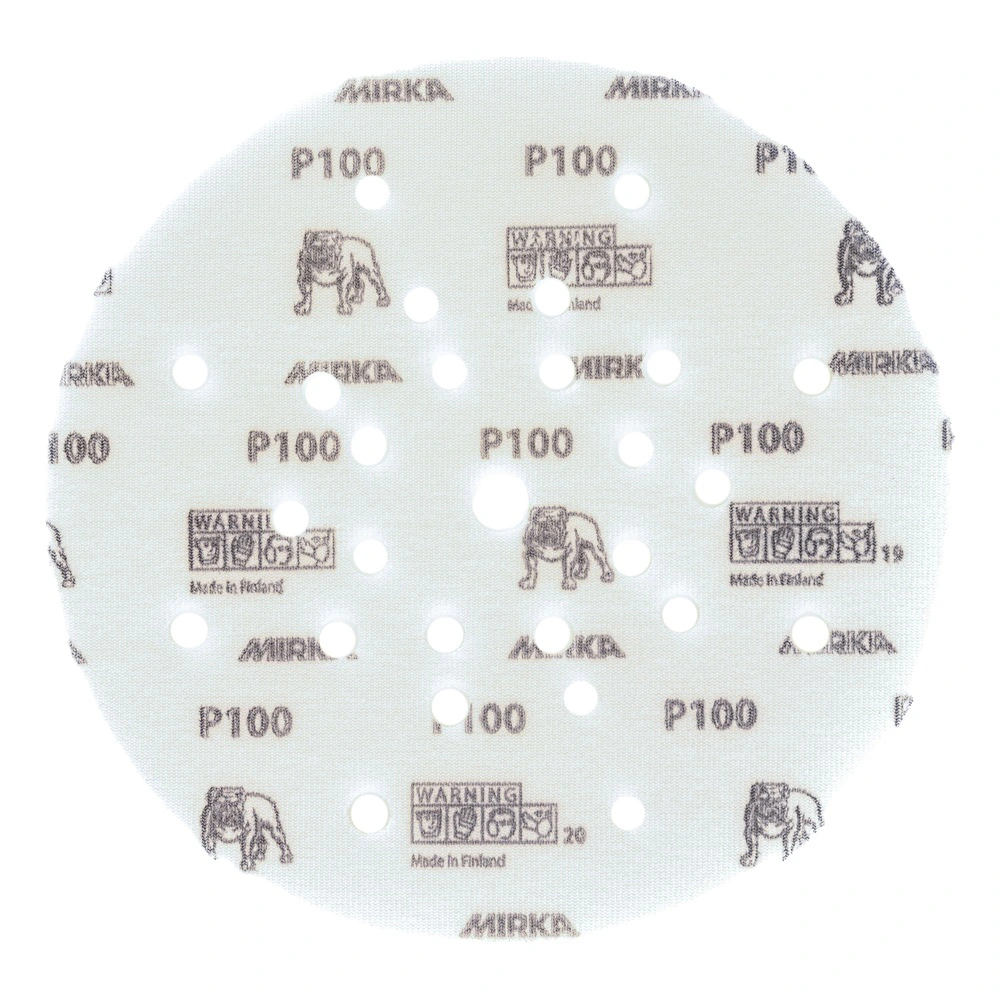 דיסקת שיוף לבנה מחוררת עם הדפסים - White perforated sanding disc with printed markings