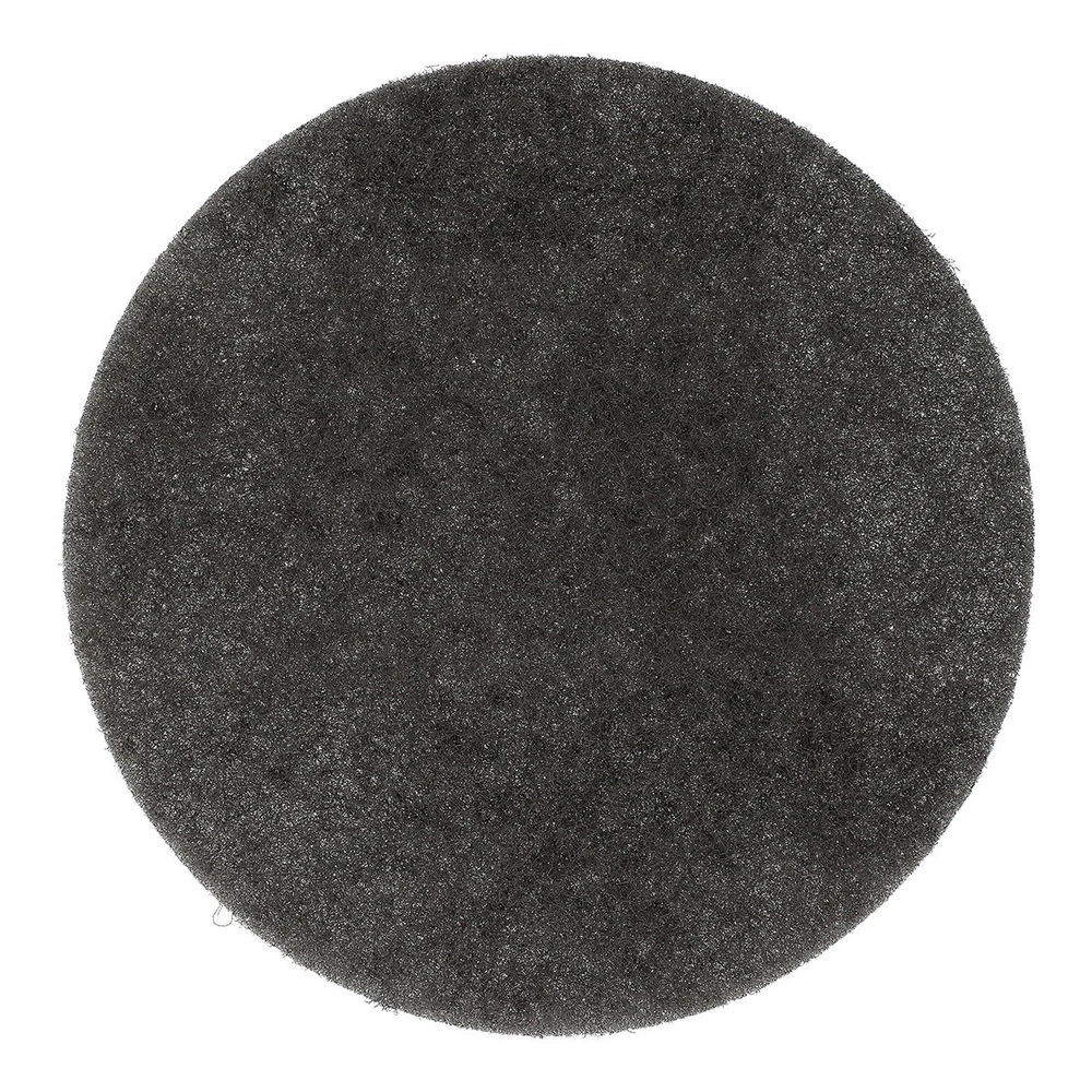 פד ליטוש עגול שחור על רקע לבן - Round black sanding pad on white background