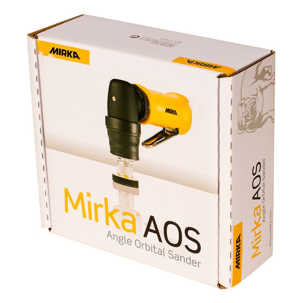 קופסת קרטון של מלטשת Mirka, מבט אלכסוני
