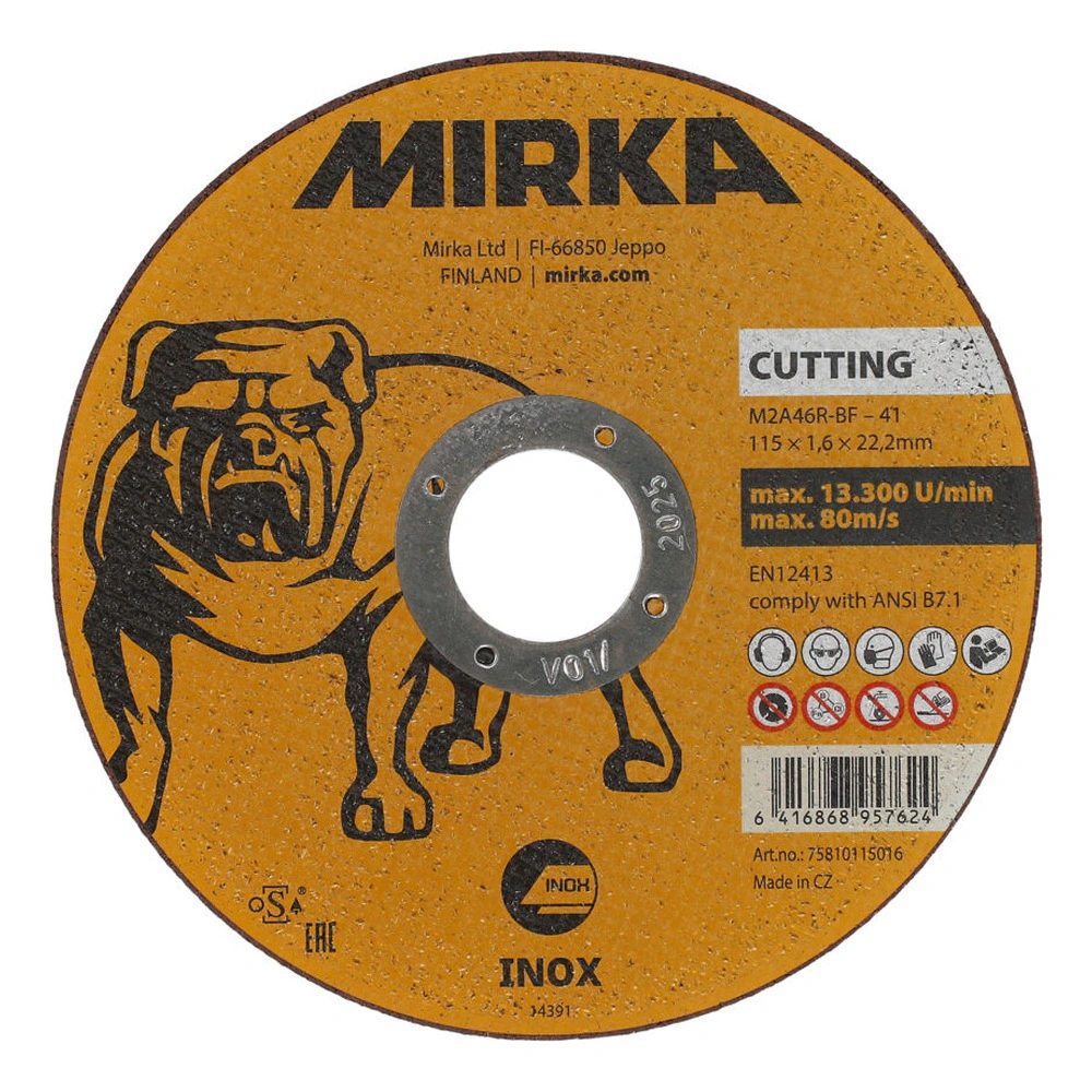 Yellow-black cutting disc, front view