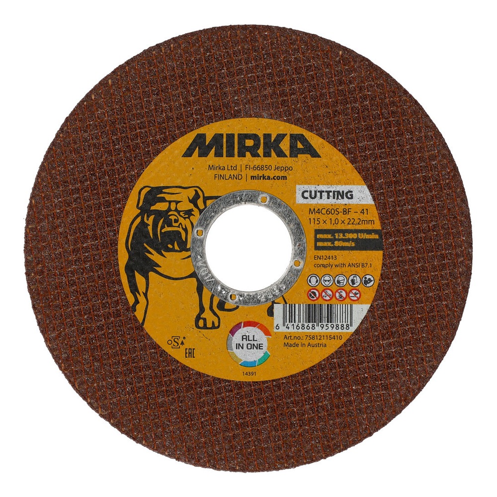 Brown-orange cutting disc, front view