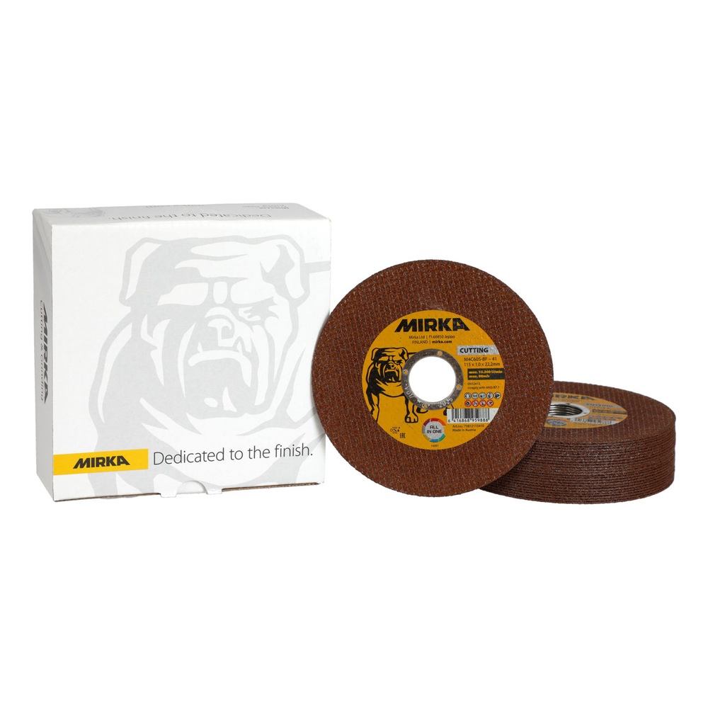 Box and two brown cutting discs