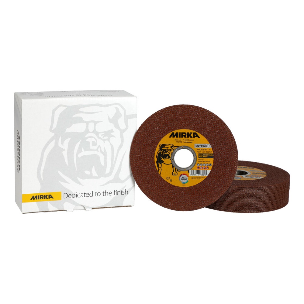 Box and two brown cutting discs