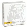 White Mirka box with large dog logo