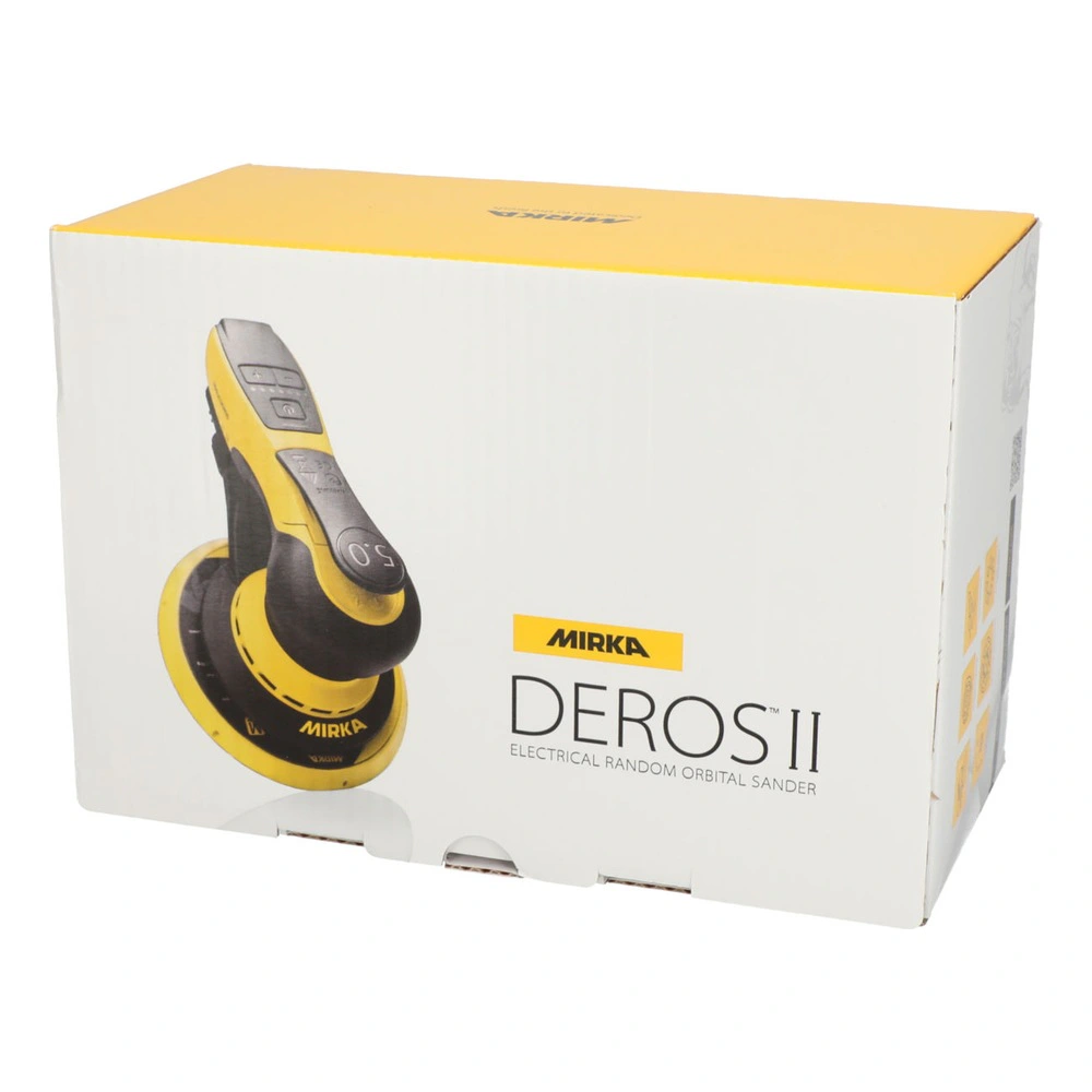 קופסת קרטון מודפסת של מלטשת Mirka DEROS II