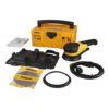 Electric rotary sander with cord on white background