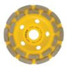 Round yellow grinding wheel with diamond segments